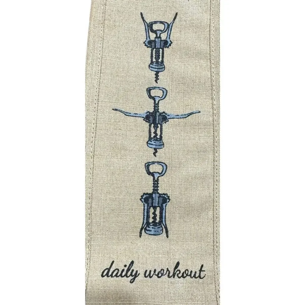 Jute Wine Bottle Daily Workout‎ Corkscrew Gift Bag Christmas Housewarming READ